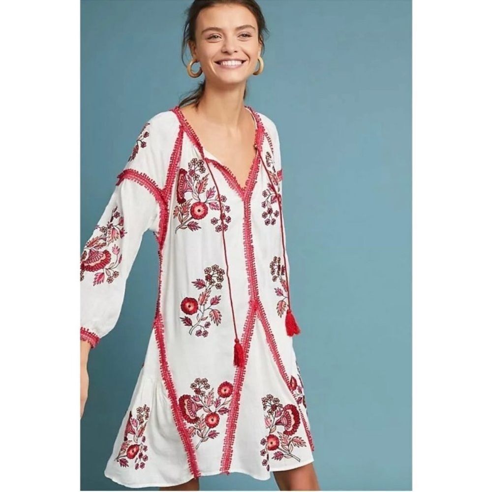 Anthropologie Ranna GillโEmbroidered Pullover Dress Size XS